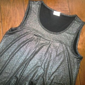 EUC Rampage Black Silver Shimmer Tunic Dress S